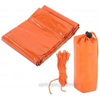 Esast Tente d'urgence Orange Portable kit de Survie étanche en Plein air Tente de randonnée Sac d'évacuation avec sifflet d'urgence pour Le Camping de randonnée
