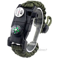 MansWill Bracelet de Survie Réglable 7-Coeur Paracord Survival Wristband de Sport
