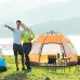 LZTET Tente De Camping en Plein Air Pop Up pour 4 Personnes Coutures Supplémentaires Scellées Tente De Dôme De Festival Pliable avec Tapis De Sol Cousu Protection UV,Blue