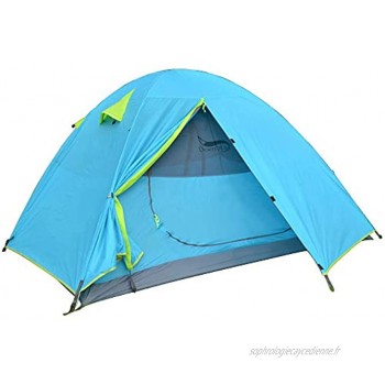 RTY Tente De Camping 1-3 Personnes Tente Dôme Ultra Légère PU 3000Mm Anti-UV Imperméable Tente 3 Saisons Ventilation Double Porte Tente pour Randonnée Camping 220X140x110cm,Bleu