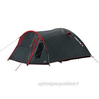 Tente dôme High Peak pour 3 personnes avec potence en polyester 190T de qualité supérieure Gris foncé vert Tente portable étanche 3000 mm Montage facile et rapide