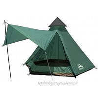 Tente légère dôme avec écran pour camping familial imperméable et coupe-vent 4 personnes vert