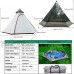 TentHome Tente Tipi Tente Yourte Familiale Imperméable 380CM 12.5 Pied Double Couches pour Camping en Plein Air Randonnée Chasse 4 Personnes