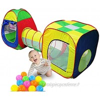 COJJ Children's Pop Up Tente de Jeu avec Tunnel Teepee Pliable Cube Tunnel de Crawl Playhouse Maze pour Enfants Gymnase de Jungle intérieure ou extérieure Pit à Billes Cours d'obstacles