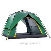 N\C Tente de camping entièrement automatique pour 3 à 4 personnes avec toit carré double couche portable facile à installer imperméable coupe-vent et résistant aux UV