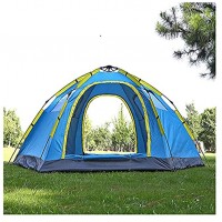 RYSF Tente de camping automatique pour 5 à 8 personnes 2 portes et 4 fenêtres Étanche Protection solaire Protection UV Grand espace Yourte de Mongolie Couleur : bleu