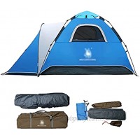 TAOBEGJ Tente Dôme 100% Coupe-Vent Imperméable Tente De Randonnée Ultralégère 4 Personnes pour La Randonnée À Vélo Randonnée Camping,Blue