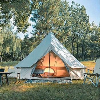 Tente Anti UV Tente yourte Grande Tente familiale Tipi pour 8-12 Personnes Tente Chevilles pour Fixation et Sac de Transport pour Camping Inclus