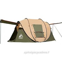 Hewolf Tente Instantanée Tentes de Camping 2-4 Personnes Tente Automatique Pop Up Tente à Ouverture Rapide Tentes Imperméables et Anti UV Tente pour Camping Plage Pêche Randonnée Extérieur