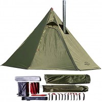 longeek Tente tipi 1 à 2 personnes pour extérieur camping randonnée abri chauffant cheminée facile à installer
