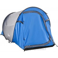 Outsunny Tente Pop up Montage instantané Tente de Camping 2 pers. 1 Porte + 2 fenêtres dim. 2,2L x 1,08l x 1,1H m Fibre Verre Polyester Bleu Gris