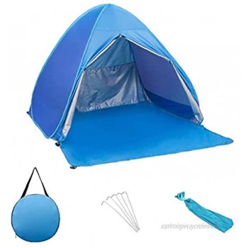 Pop Up Tent Beach Sun Tente Automatique Pliable Instantanée Sun Tente Tente Anti Uv Compacte Pour La Plage Jardin Camping Bleu Xl