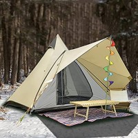 Ycsax Tente De Camping en Plein Air Tente Pyramide Abri D'auvent De Gazebo De Camping Portable en Plein Air pour 4 Personnes Tente Instantanée Amovible Ventilée Imperméable