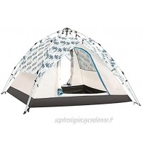 HYAN Tentes Tunnel Tente de Camping Automatique Pop up 3 4 Personne avec 2 Portes et 4shsh fenêtres Double Couche Tente instantanée pour la randonnée en Famille tipi Color : White