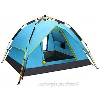 HYAN Tentes Tunnel Tente de Camping familiale de la Tente 3 4 Personne avec 2 Portes et 4shsh Windows Double Couche de Tente instantanée Automatique Pop Up tipi Color : Blue