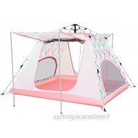 HYAN Tentes Tunnel Tente Pop Up 4 Personne avec revêtement Solaire Tente instantanée imperméable pour la randonnée en Camping Familial tipi Color : Pink
