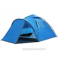 MIMI KING Tente de Camping Familiale 3-4 Personnes Double Couche 1 Salon 1 Chambre Imperméable Coupe Vent Tunnel Installation Facile pour Extérieur Bleu