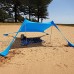 Abris de Plage Lycra Tente,Beach Tent Sun Shade Set Portable Sun Sun Sun Suning auvent,avec Sac de Sable Ancres pour Plage Pique-Nique Pêche Camping