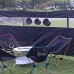 koncy Brise Vent Plage Paravent Camping Pliable 440x130cm avec Fenêtre 4 Pôles Abri de Pare-Brise pour Jardin Pique-Nique Barbecue Feu de Joie Color : Black
