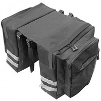 Sac de sacoche de siège arrière sac de porte-bagages de vélo imperméable de grande capacité plusieurs poches conception de sac en filet à l'extérieur idéal pour le camping-car en voyagenoir