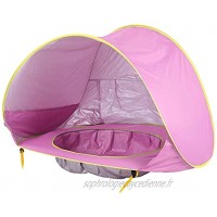 ZSYQBFF Tente de Plage Tente Anti UV Instantanée Portable Piscine de Plage Chevilles pour Fixation et Sac de Transport pour Camping Inclus für Kinder Rose