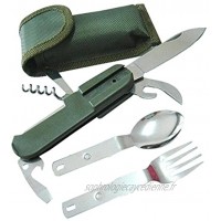 91Love Couvert Pliable Assembler Couteau Fourchette Cuillère pour Extérieur Camping Randonnée Pique-Nique Outil Multifonctio Couteau Pliant Kit