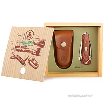 Laguiole Set de couteau de poche avec étui et boîte cadeau en bois marron couteau multifonction