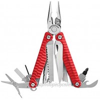 Leatherman Charge + G10 Pince multifonctions 19 outils avec coupes-fil remplaçables couteau et bien plus encore ; fabriqué aux Etats-Unis couleur rouge étui en nylon inclus