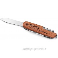 Maverton Couteau Suisse en acier inoxydable Couteau de poche avec gravure Couteau multifonction Cadeau anniversaire pour lui Aventures