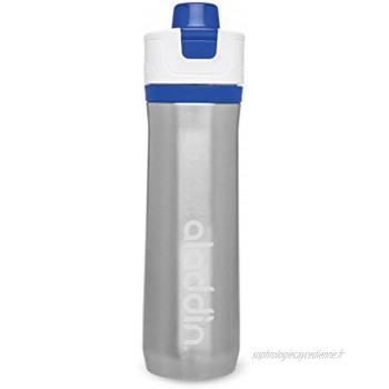 Aladdin Active Hydration Thermavac Stainless Steel Water Bottle 0.6 L Bleu – Bouteille réutilisable avec isolation sous vide Maintient au frais 10 Heures Sans BPA Va au Lave-Vaisselle