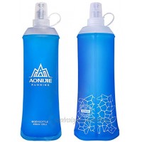 AONIJIE Lot de 2 bouteilles d'eau pliables en polyuréthane thermoplastique souple pour marathon course hydratation camping randonnée 450 ml