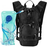 Aytop Sac à dos d'hydratation avec poche de 2 L gilet d'hydratation respirant léger sac à dos pour le sport le marathon la course à pied l'escalade la randonnée le camping – Noir