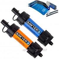 Sawyer Products Filtre d'eau pour randonnée accessoire camping trekking MINI set de 2 Bleu-Orange