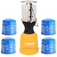 Lampe à gaz VITO + 4 Cartouches gaz 190gr Lanterne pour bouteille camping gaz 190g perçable