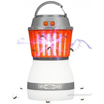 Rhino Valley Lampe Anti-Moustique 2 en 1 LED UV Lampe de Camping Extérieure Lanterne Hydrofuge Portatif pour l'Extérieur à l'Intérieur à la Maison et Voyage Orange+Blanc