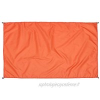 ABOOFAN Tapis de pique-nique portable imperméable et pliable pour camping et plage avec 4 clous et sac de rangement Orange
